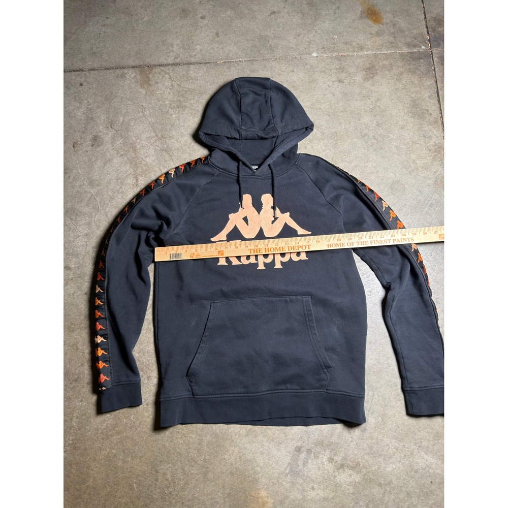 Kappa Pullover Hoodie Black Orange Mens Large